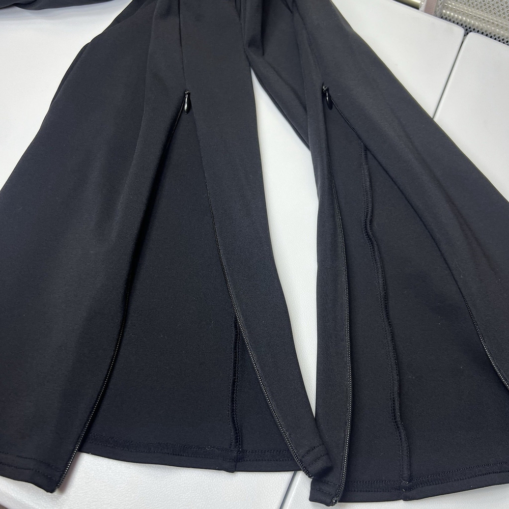 Alo Yoga Size XS High Waist 7/8 Zip It Flare Legging Pants Black Athletic Sport - Picture 7 of 13